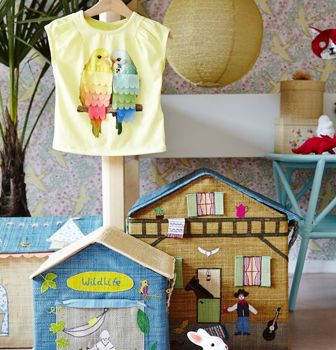 Leksakskorg Cowboy Theme L från Rice i ett barnrum