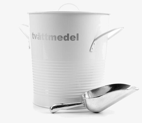 Plåtburk Tvättmedel Vit från Interstil med handtag och skopa
