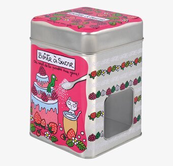 Plåtburk Smart Strösocker från Derriére la porte med kattmotiv