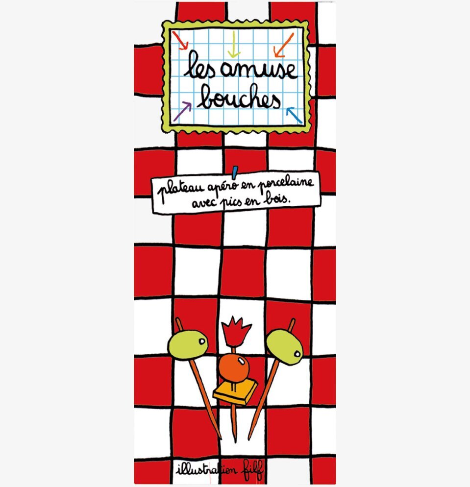 Bild av lekfullt designat snackfat i köksruta stil