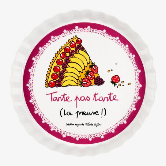 Bild av färgglad och lekfull pajform med fruktmotiv