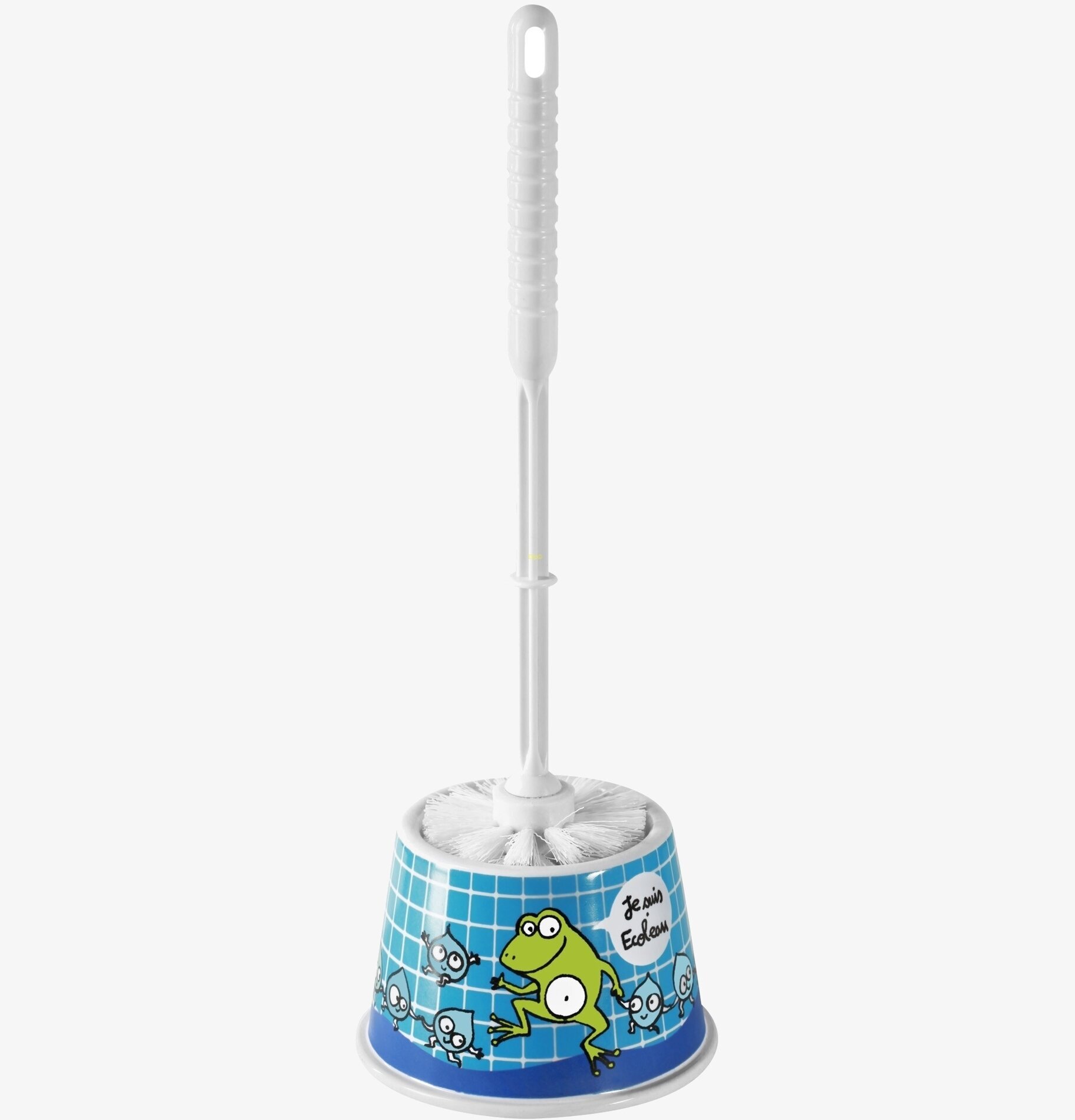 Bild av färgstark toalettborste med groddesign