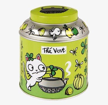 Plåtburk Te katt grön från Derriére la porte i köket