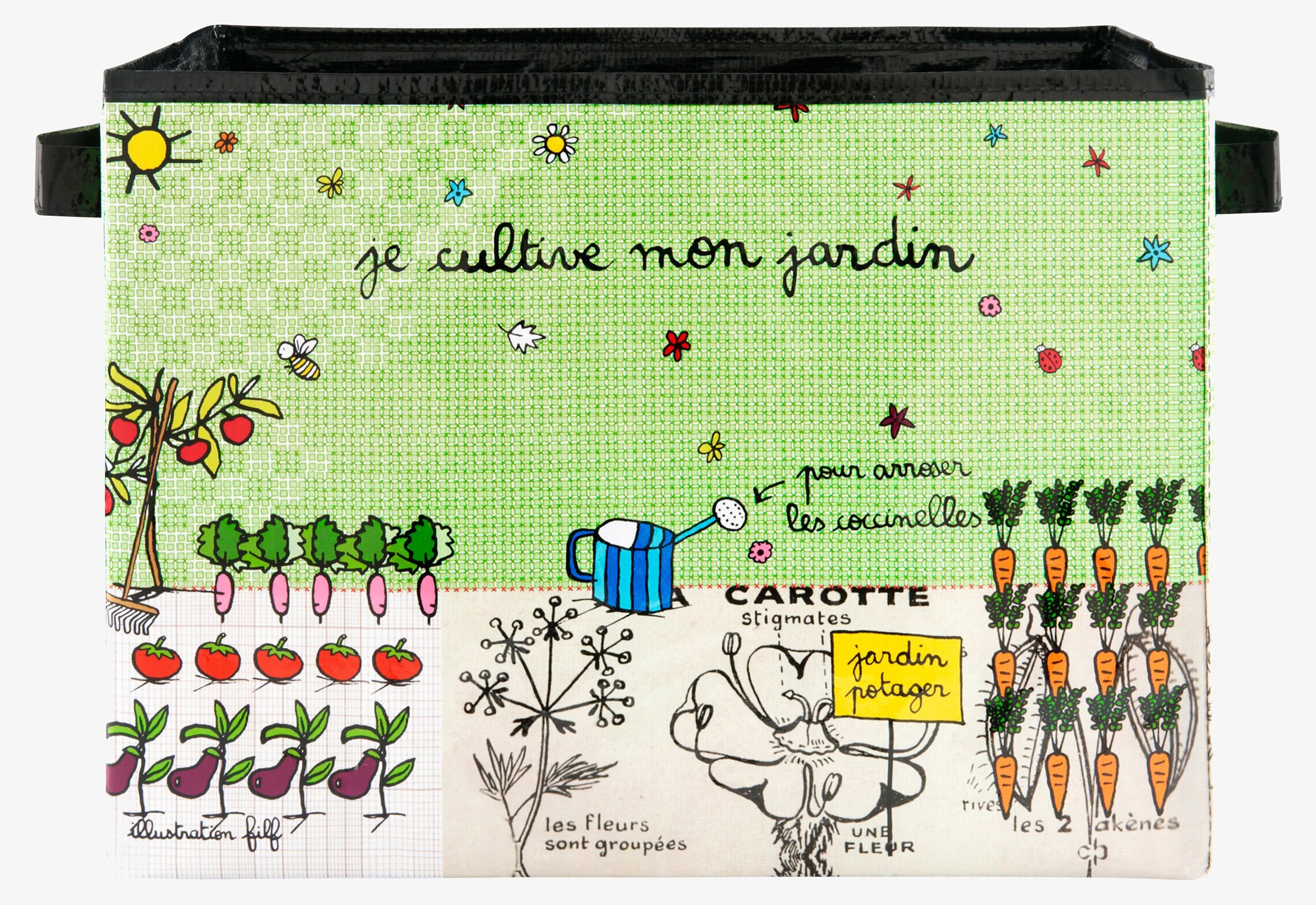 Förvarings-/växtlåda från Derriére la porte med trädgårdstema