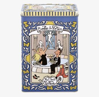 Plåtburk Relief Pasta från Derriére la porte, färgglad