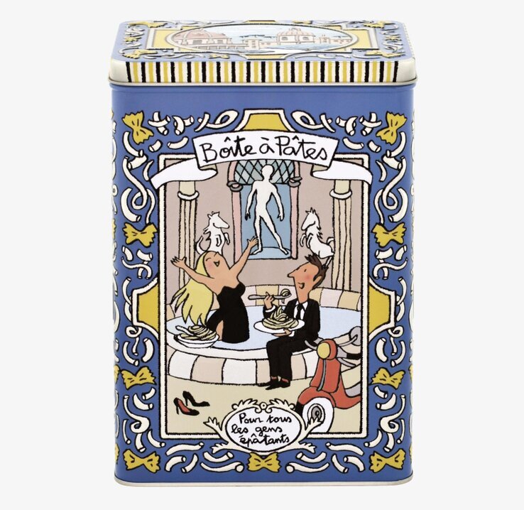 Plåtburk Relief Pasta från Derriére la porte, färgglad