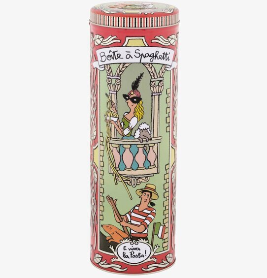 Plåtburk Relief Spagetti från Derriére la porte i italiensk design