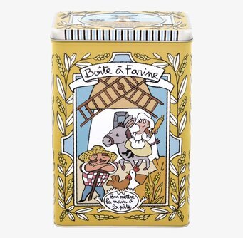 Plåtburk Relief Mjöl från Derriére la porte i retrostil