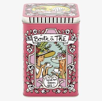 Plåtburk Relief Te från Derriére la porte med färgglad design