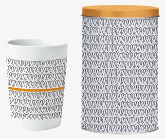 Plåtburk Inkl Termomugg Orange Heart från Mette Ditmer