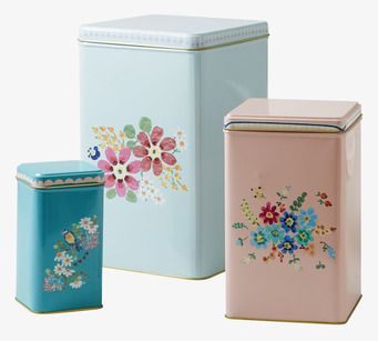 Plåtburkar Set om 3 från Rice i färgglad och lekfull design