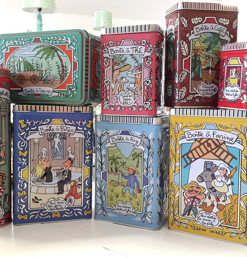 Plåtburk Relief Socker från Derriére la porte i köksmiljö