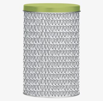 Plåtburk Green Heart från Mette Ditmer med grönt lock