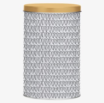 Plåtburk Orange Heart från Mette Ditmer med hjärtmönster