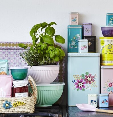 Plåtburkar Set om 3 från Rice i färgglatt och hemtrevligt kök