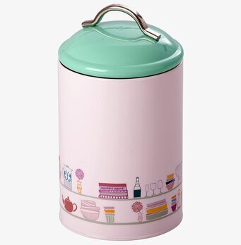 Bild av pastellfärgad köksburk med lekfull design