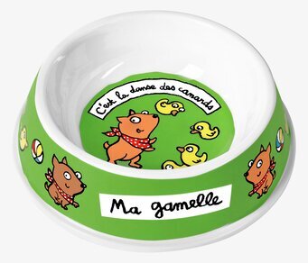 Bild av charmig och lekfull hundskål i grön färg