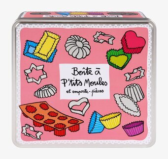 Plåtburk Kakformar från Derriére la porte med färgglada mönster