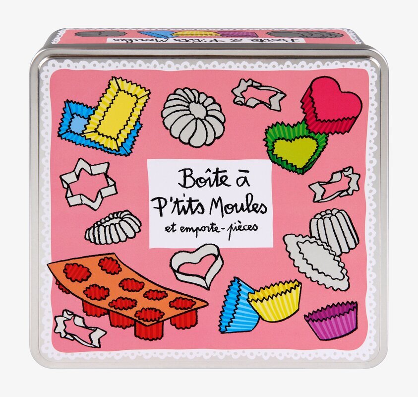 Plåtburk Kakformar från Derriére la porte med färgglada mönster