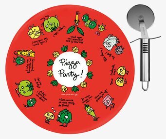 Bild av lekfull och färgglad plåtburk för pizzakväll