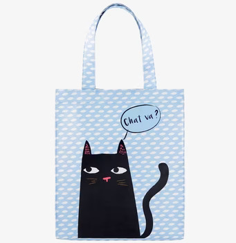 Bild av lekfull kylväska med stiliserad svart katt