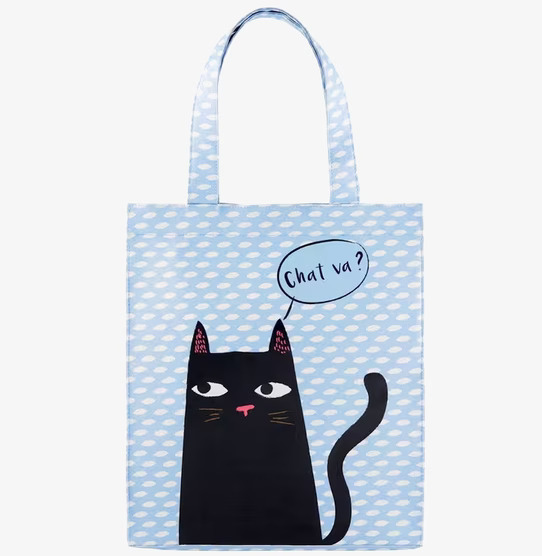 Bild av lekfull kylväska med stiliserad svart katt