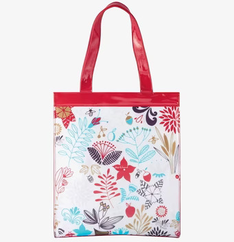 Bild av färgglad kylväska med naturmotiv och detaljer