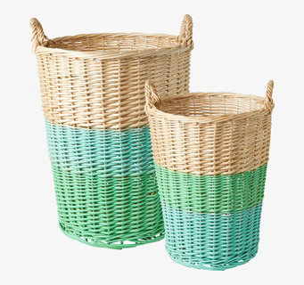 Bild av harmoniska förvaringskorgar i pastellfärger