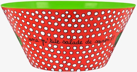 Salladsskål Röd/Grön från Derriére la porte, prickig design