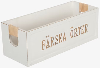 Bild av stilren trälåda för örter med rustik känsla