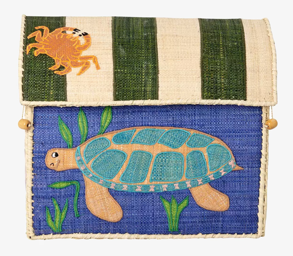 Foto av förvaringskorg med havstema och sköldpadda