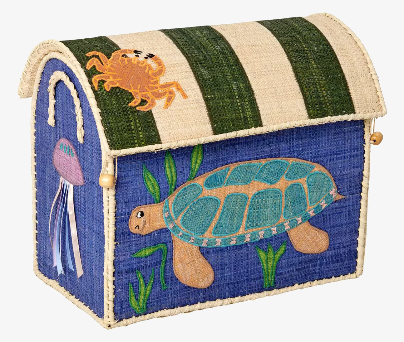 Bild av förvaringskorg med marint tema och havsdjur