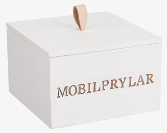 Bild av trälåda för mobilprylar med elegant design