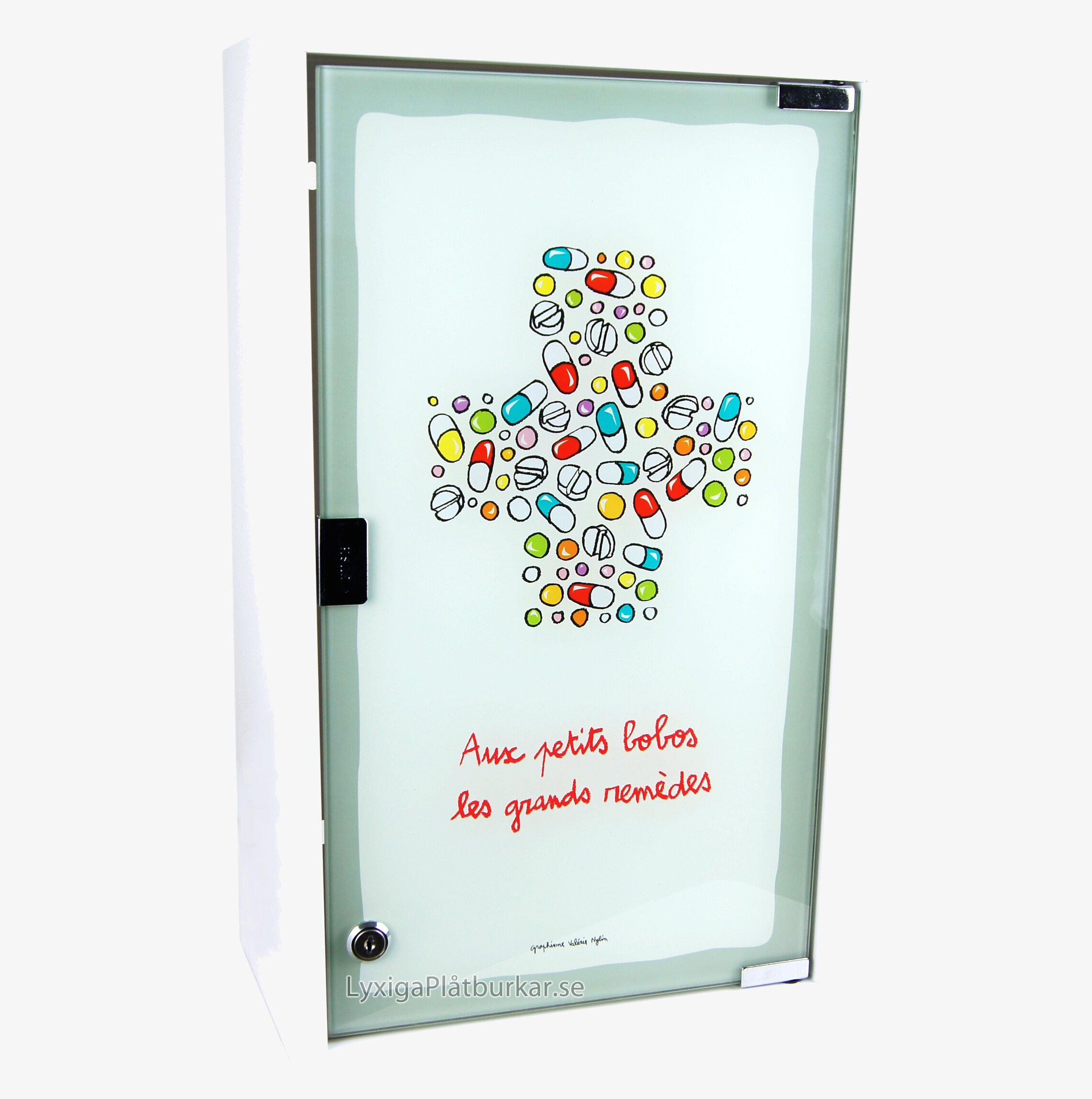 Medicinskåp (Piller vit) från Derriére la porte med lås