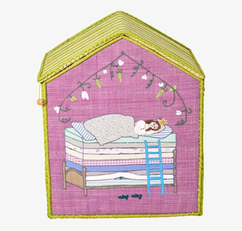 Bild av sagoinspirerad förvaringskorg med prinsessa