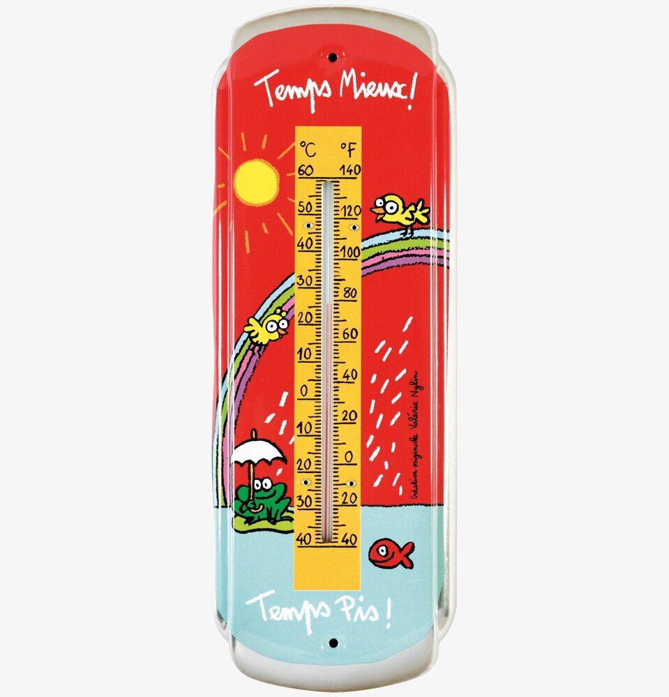 Bild av lekfull och färgglad termometer med design