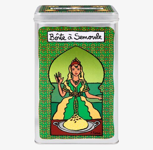 Plåtburk Gryn/korn grön från Derriére la porte i studiomiljö