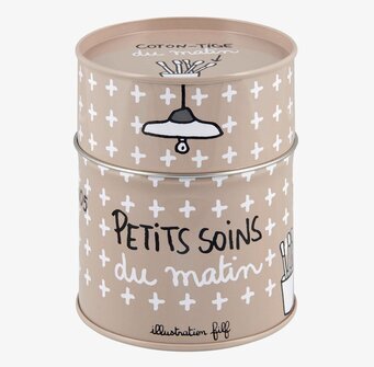 Plåtburk Bomullspinnar från Derriére la porte i beige färg