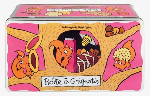 Plåtburk Kex från Derriére la porte med lekfull ekorrdesign