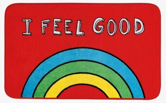 Bild av färgstark badrumsmatta med uttrycksfull design