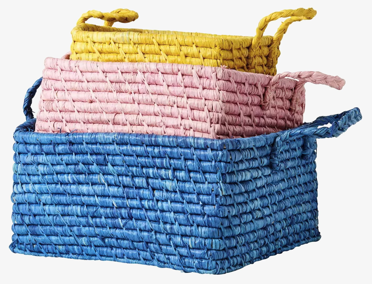 Förvaringskorgar Rice från Rice i blå, rosa och gul färg
