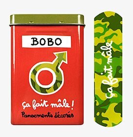 Bild av kreativt designad plåtburk med plåster