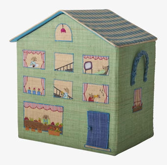 Bild av charmig förvaringskorg som liknar ett hus