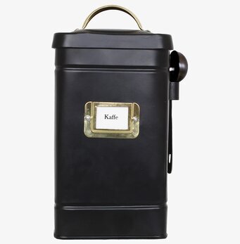 Plåtburk Hilma Kaffe Svart/Mässing från Strömshaga