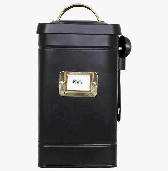 Plåtburk Hilma Kaffe Svart/Mässing från Strömshaga