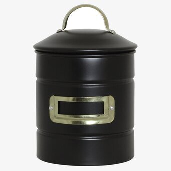 Plåtburk Hilma Liten Svart/Mässing från Strömshaga