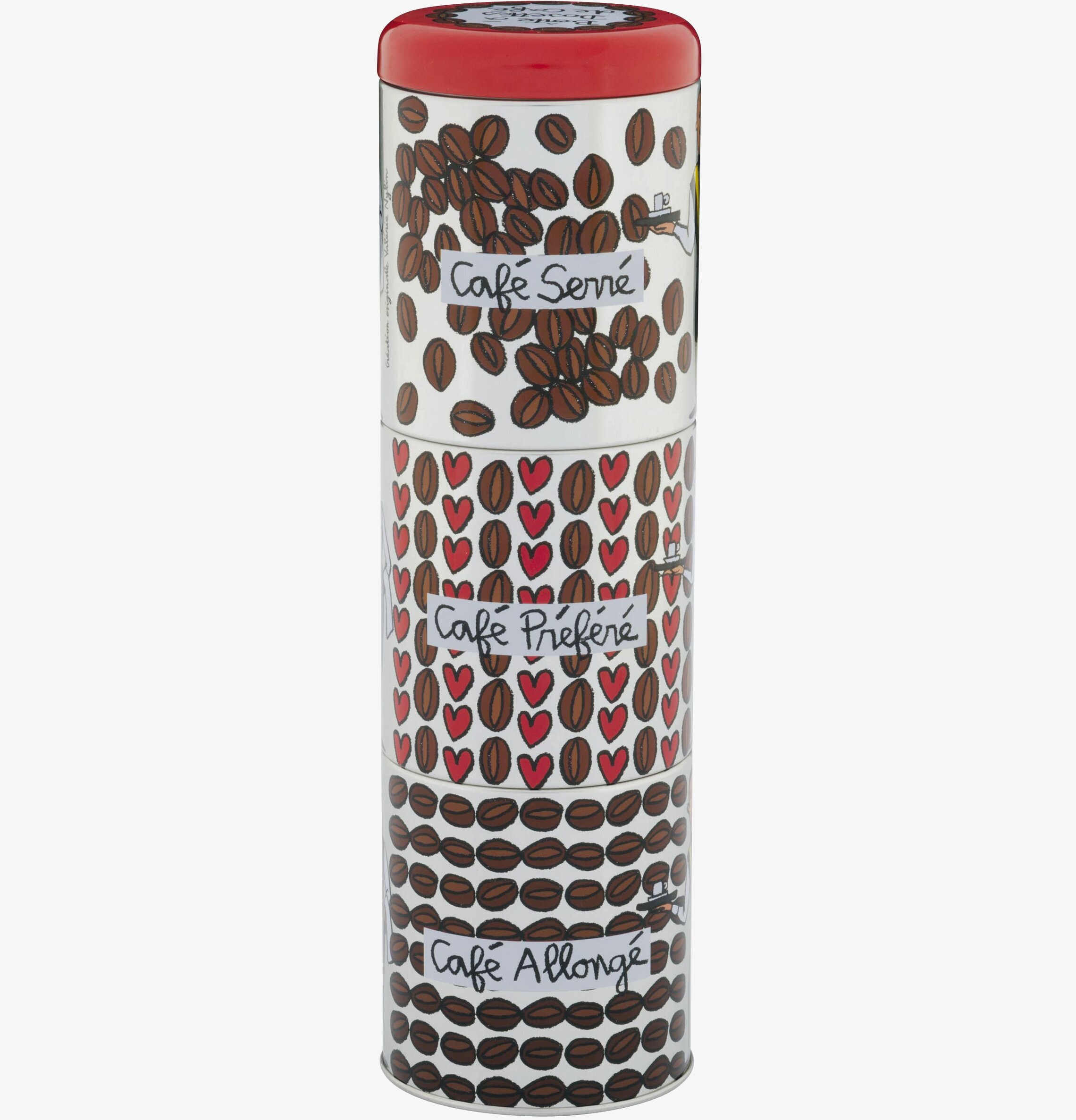 Plåtburk 3-delad Kaffe från Derriére la porte i kök