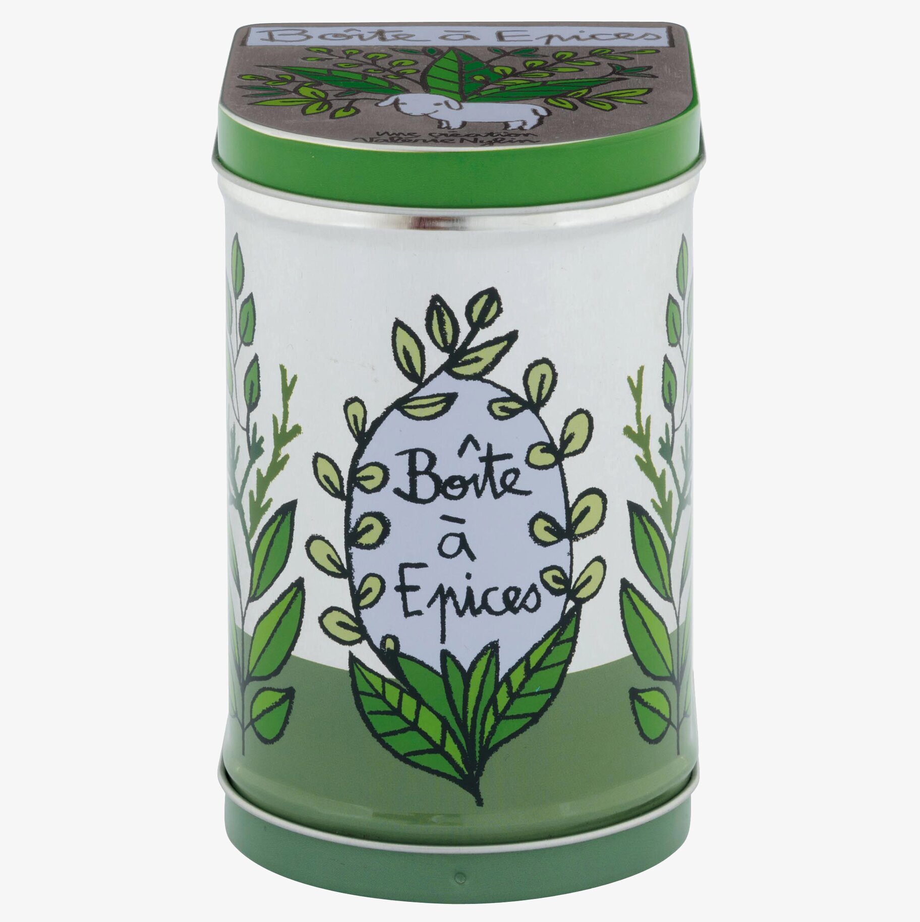 Plåtburk Örtte Grön från Derriére la porte, dekorativ förvaring