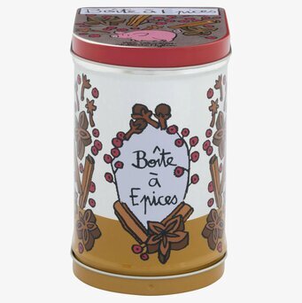 Plåtburk Kryddte Röd från Derriére la porte med kryddmotiv