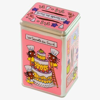 Plåtburk Socker rosa från Derrière la porte med färgglad design